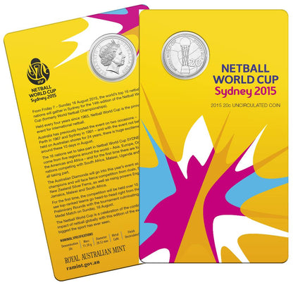 2015 20c Uncirculated Coin - Netball World Cup