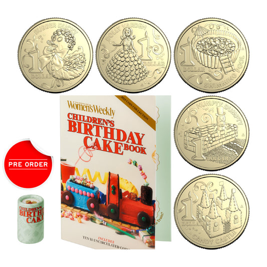 2025 $1 Uncirculated Ten-Coin Collection - The Australian Women’s Weekly Children’s Birthday Cake Book Coin Program
