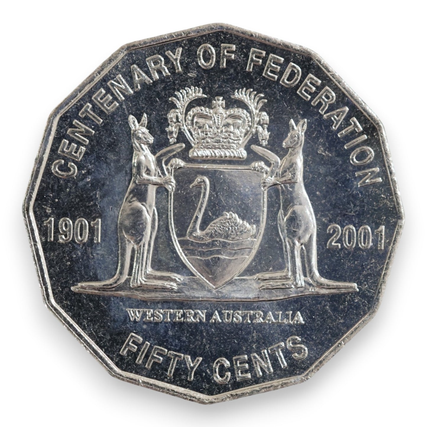 2001 50c Coin - Centenary of Federation - Western Australia - Uncirculated