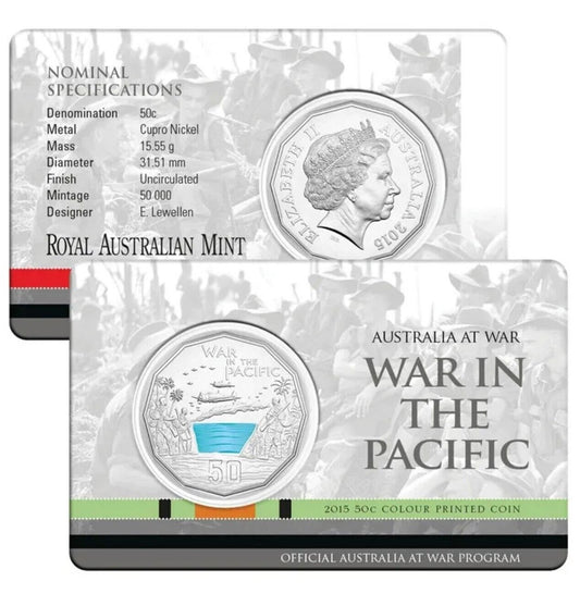 2015 50c Coin - Australia at War - War in the Pacific