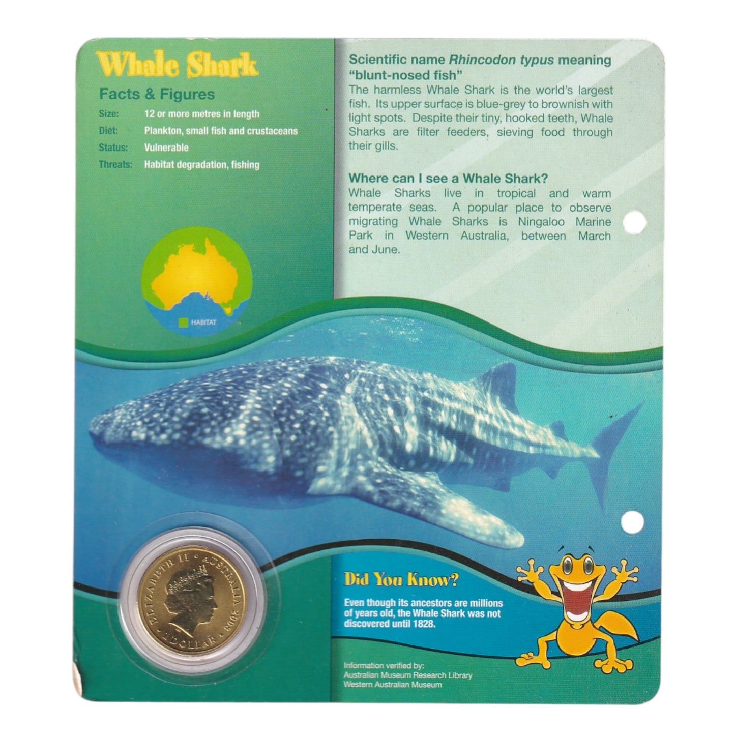 2008 Perth Mint $1 Coin - Young Collectors - Australian Animals