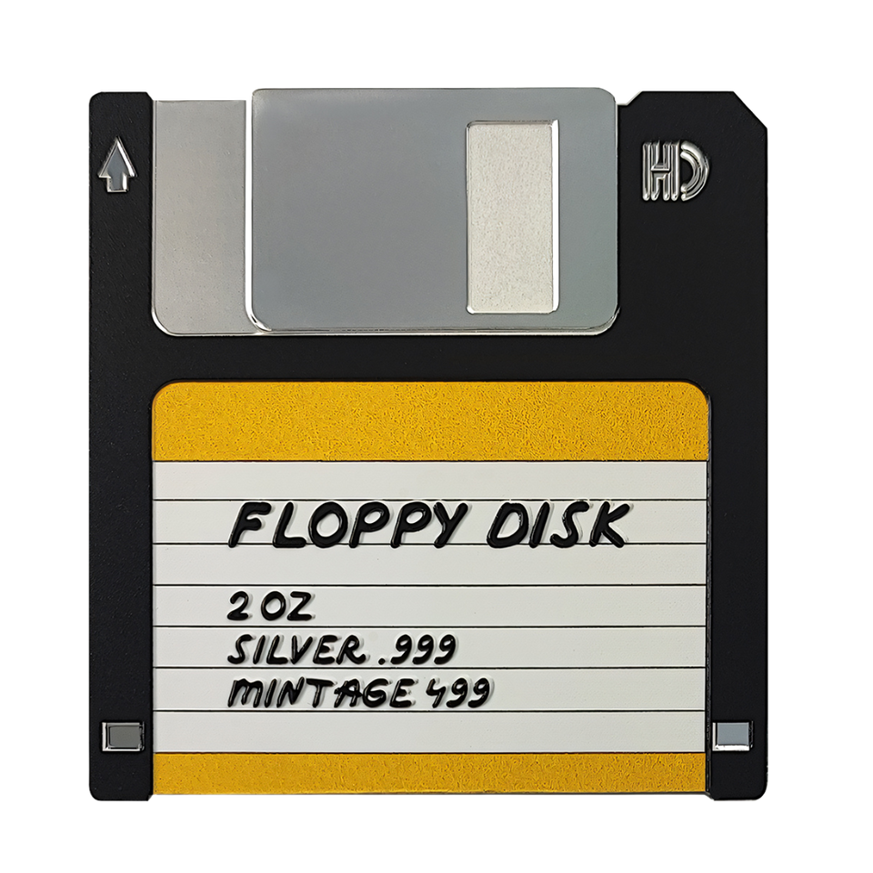 2024 Floppy Disk $2 Niue 2oz Coloured Silver Coin