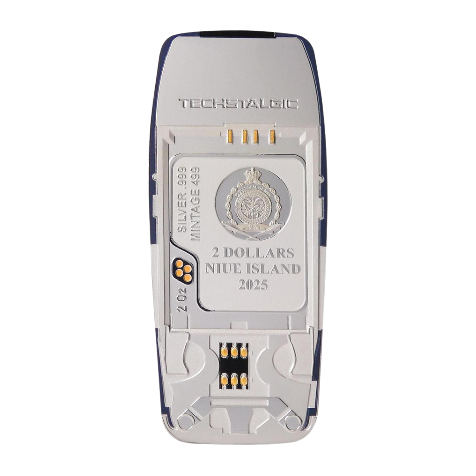 2025 Unbreakable Phone $2 Niue Colored Gilded 2oz Silver Coin