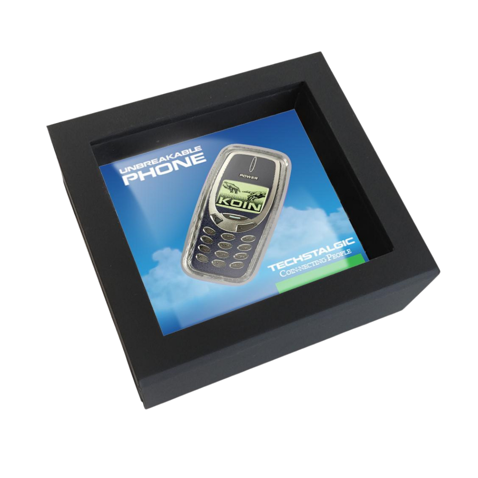 2025 Unbreakable Phone $2 Niue Colored Gilded 2oz Silver Coin