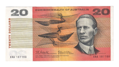 1966 Australian $20 Note - XAA 187188 - Coombs/Wilson - R401F - First Prefix - Extremely Fine