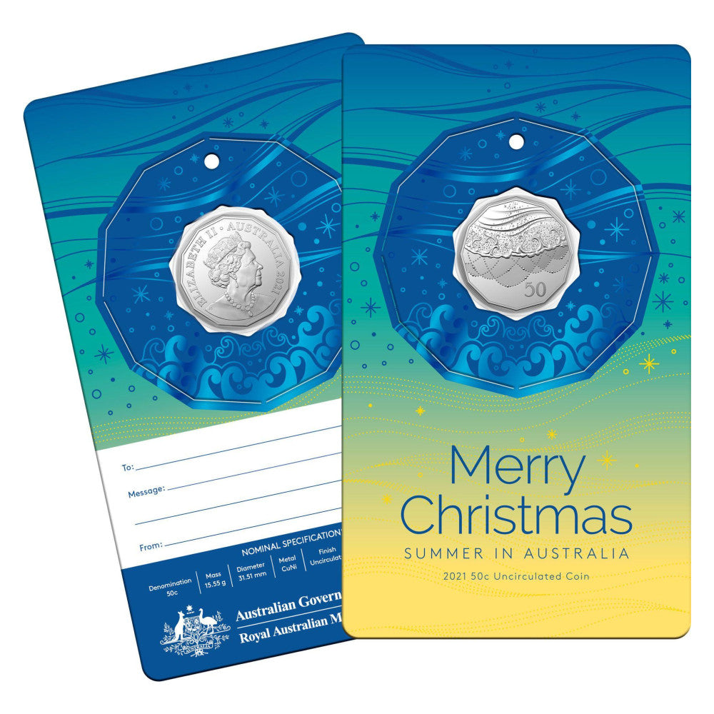 2021 50c Coin - Christmas Decoration - Choose Your Colour