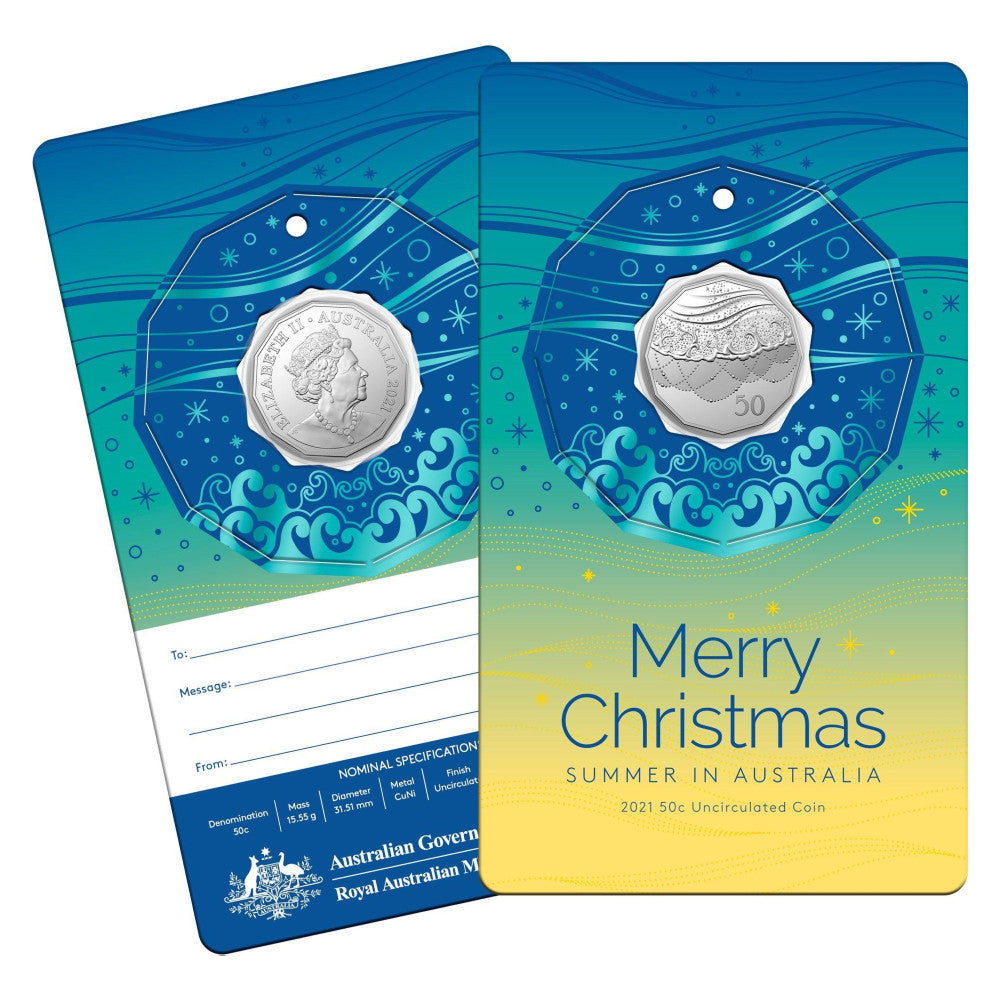 2021 50c Coin - Christmas Decoration - Choose Your Colour