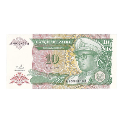 1992-1993 Zaire Banknote Collection - Uncirculated 1992-1993 Issues (11-Note Lot)