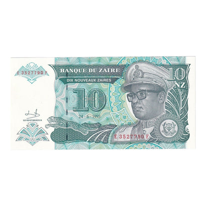 1992-1993 Zaire Banknote Collection - Uncirculated 1992-1993 Issues (11-Note Lot)