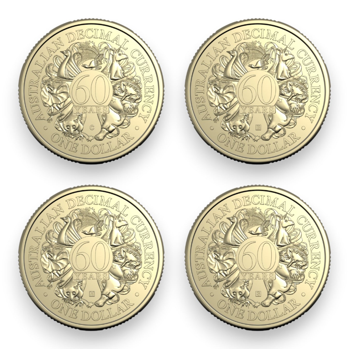 2026 $1 Mintmark and Privy Mark Uncirculated 4-Coin Set - 60th Anniversary of Decimal Currency