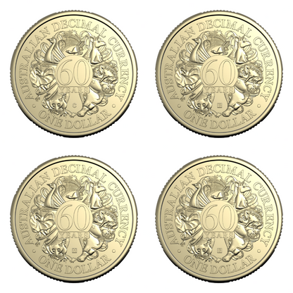 2026 $1 Mintmark and Privy Mark Uncirculated 4-Coin Set - 60th Anniversary of Decimal Currency
