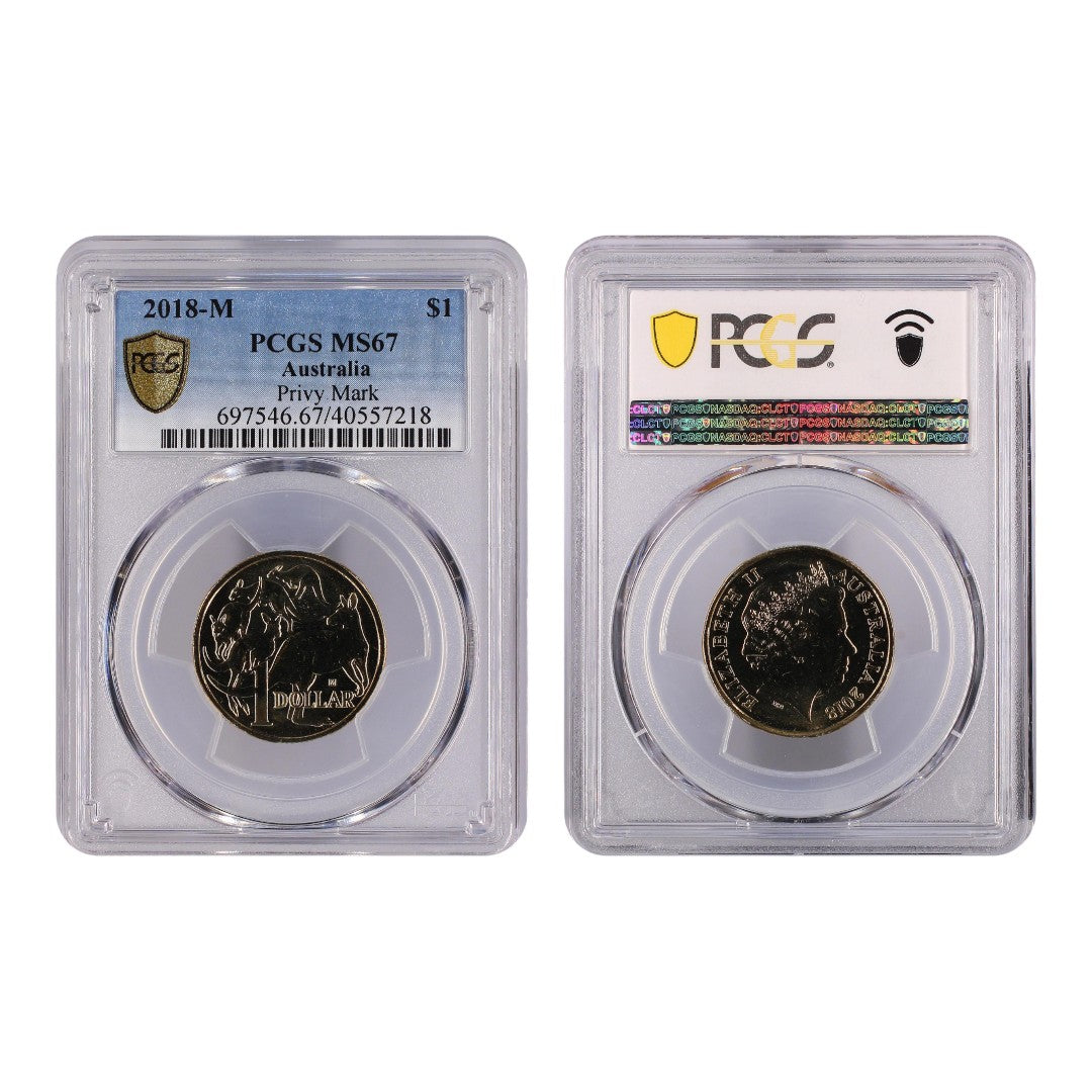 2018 $1 Coin - Melbourne Money Expo - M Privy Mark - MS67 - #40557218