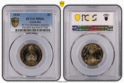 2016 $1 Coin - 50 Years of Decimal Currency - MS66 - Choose Your Certification