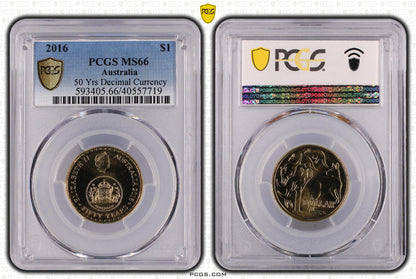 2016 $1 Coin - 50 Years of Decimal Currency - MS66 - Choose Your Certification