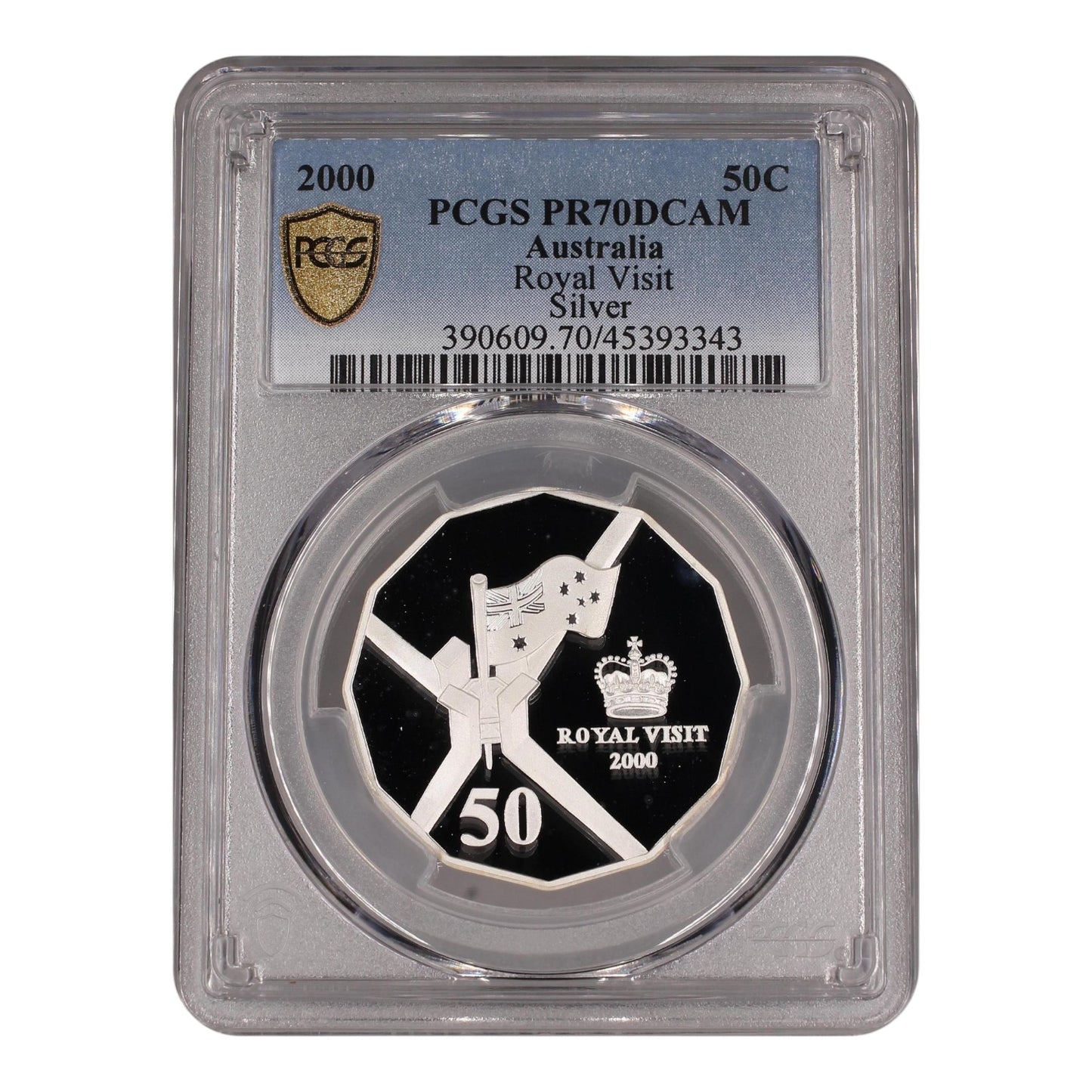 2000 50c Coin - Silver Proof - Royal Visit - Graded PR70DCAM - #45393343