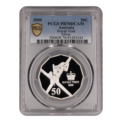 2000 50c Coin - Silver Proof - Royal Visit - Graded PR70DCAM - #45393343