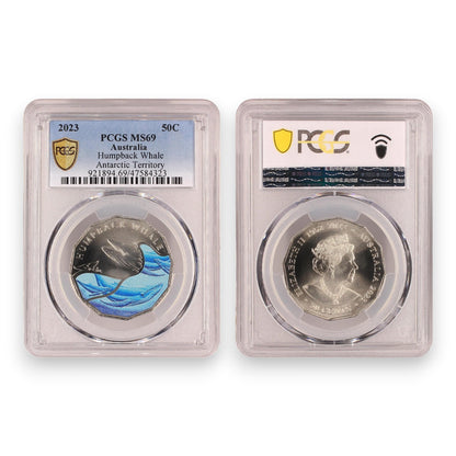 2023 50c Wildlife Duo Bundle: Humpback Whale (MS69) & Emperor Penguin (MS68)