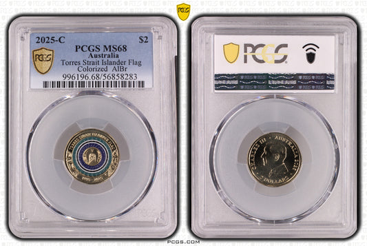 2025 'C' Mintmark $2 Coin - Torres Strait Islander Flag - MS68 - #56858283