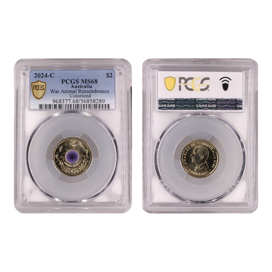 2024 'C' Mintmark $2 Coin - War Animals Remembrance - MS68 - #56858289