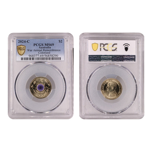 2024 'C' Mintmark $2 Coin - War Animals Remembrance - MS69 - #56858290