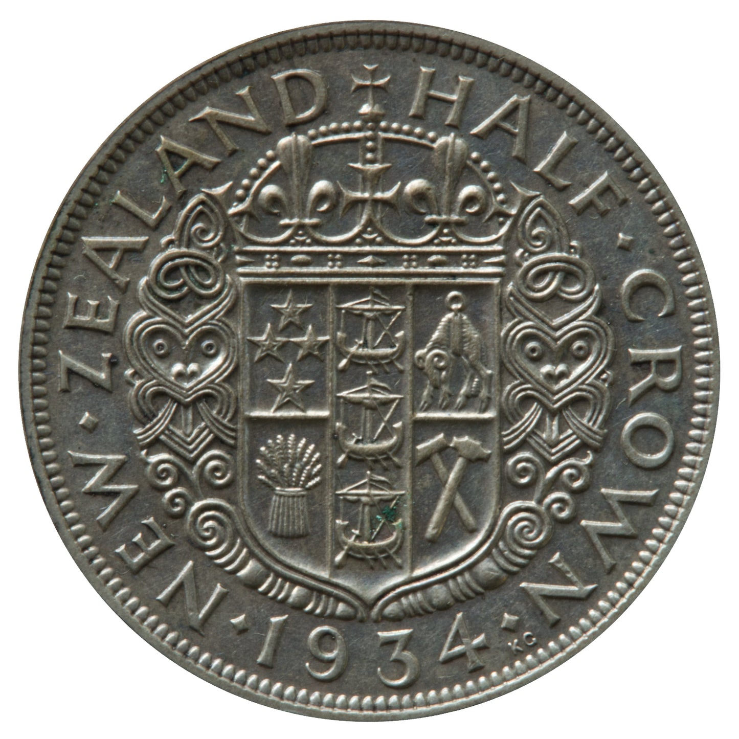 1933 to 1935 New Zealand - Silver Half Crown Three-Coin Set