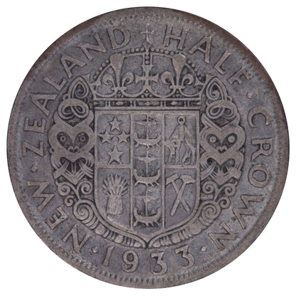 1933 to 1935 New Zealand - Silver Half Crown Three-Coin Set