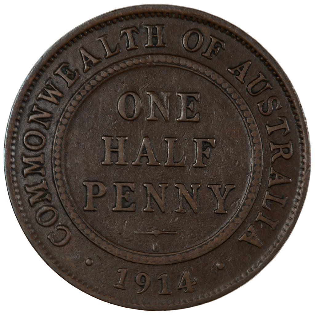 1914 'H' Australian Half Penny - Fine