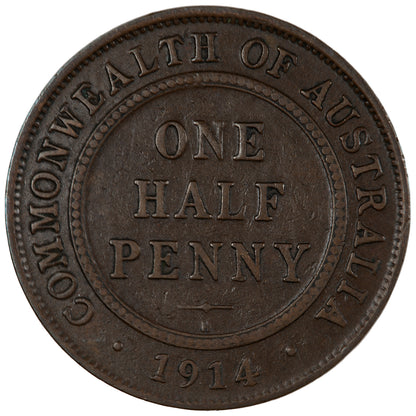 1914 'H' Australian Half Penny - Fine