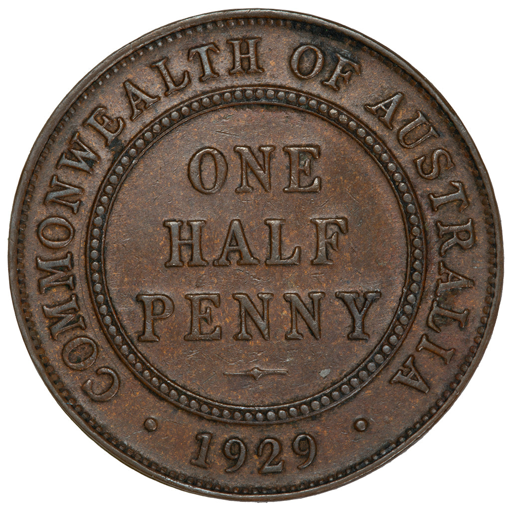 1929 Australian Half Penny - Very Fine