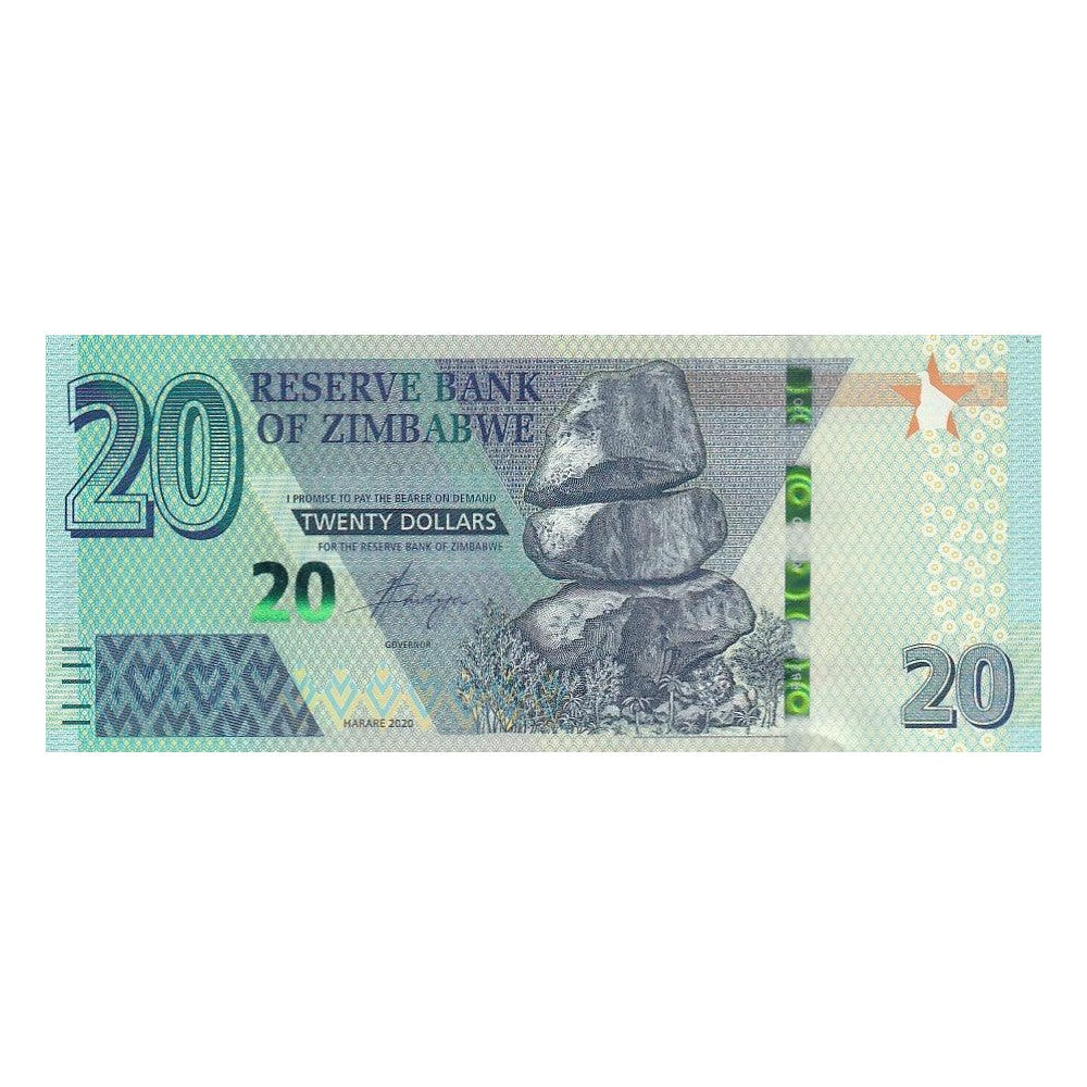 2020 Zimbabwe - 20 Dollars - p104 - Uncirculated