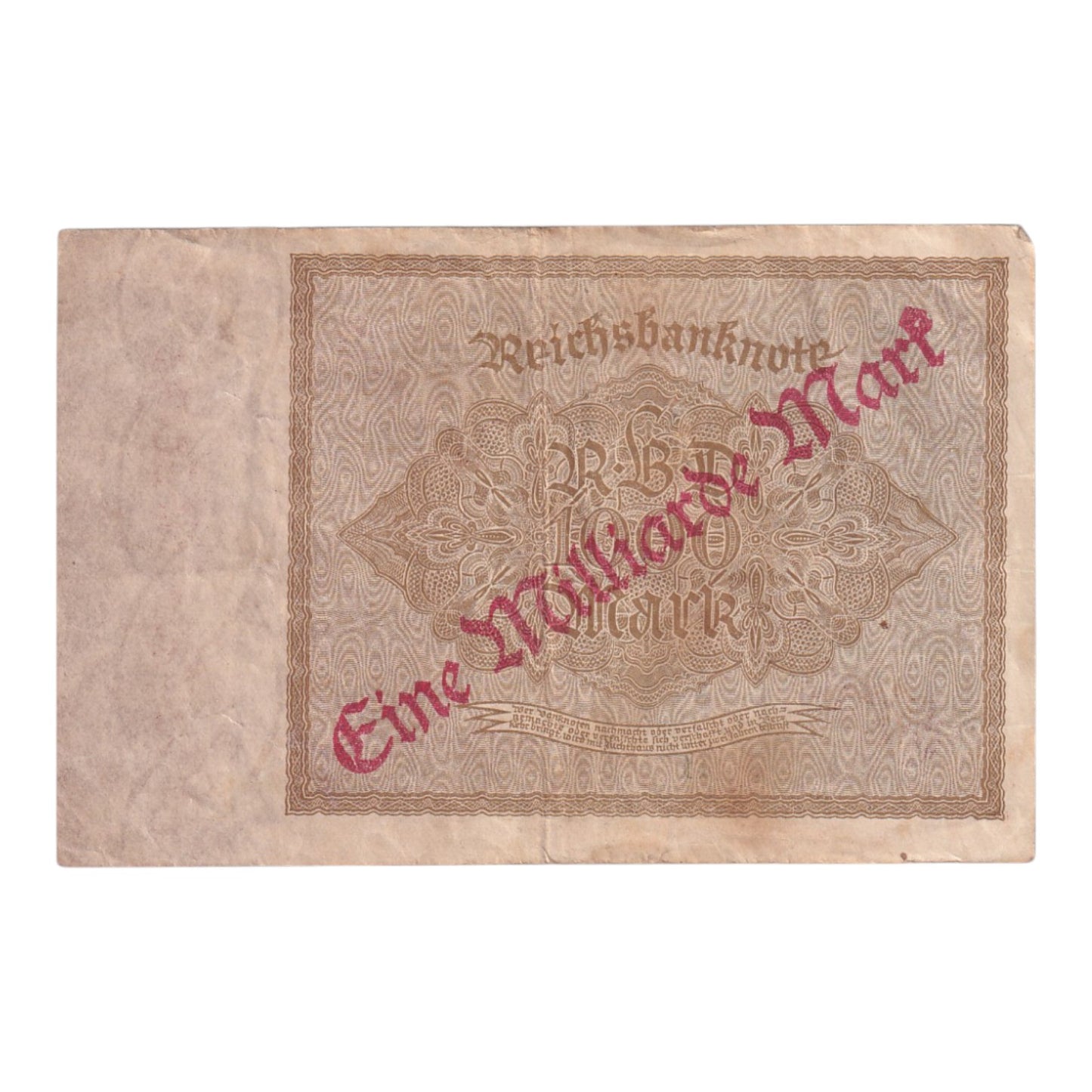 1923 Germany - p113a - 1 Billion Marks - 1923 overprint on 1000 Mark P-82