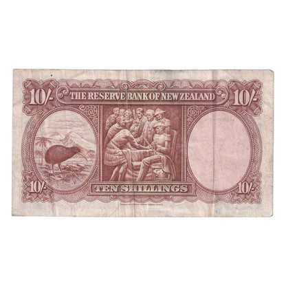 1967 New Zealand - 10 Shillings Banknote - p158d - Fine
