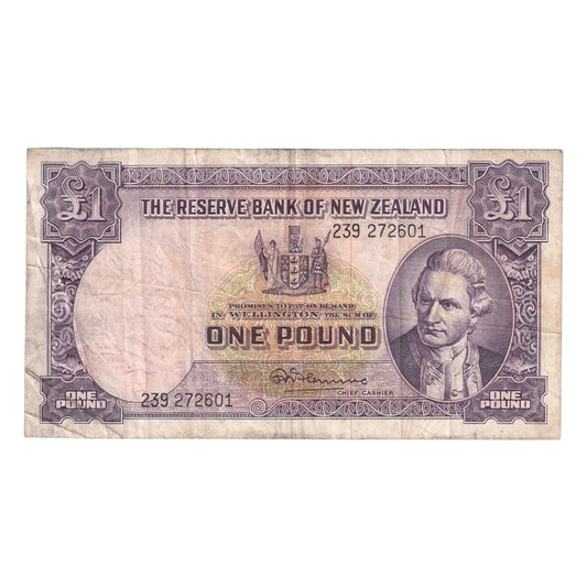 1967 New Zealand - £1 Banknote - p159d - Fine