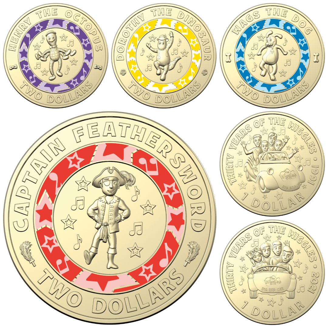 2021 Six Coin Collection Folder - 30 Years of the Wiggles