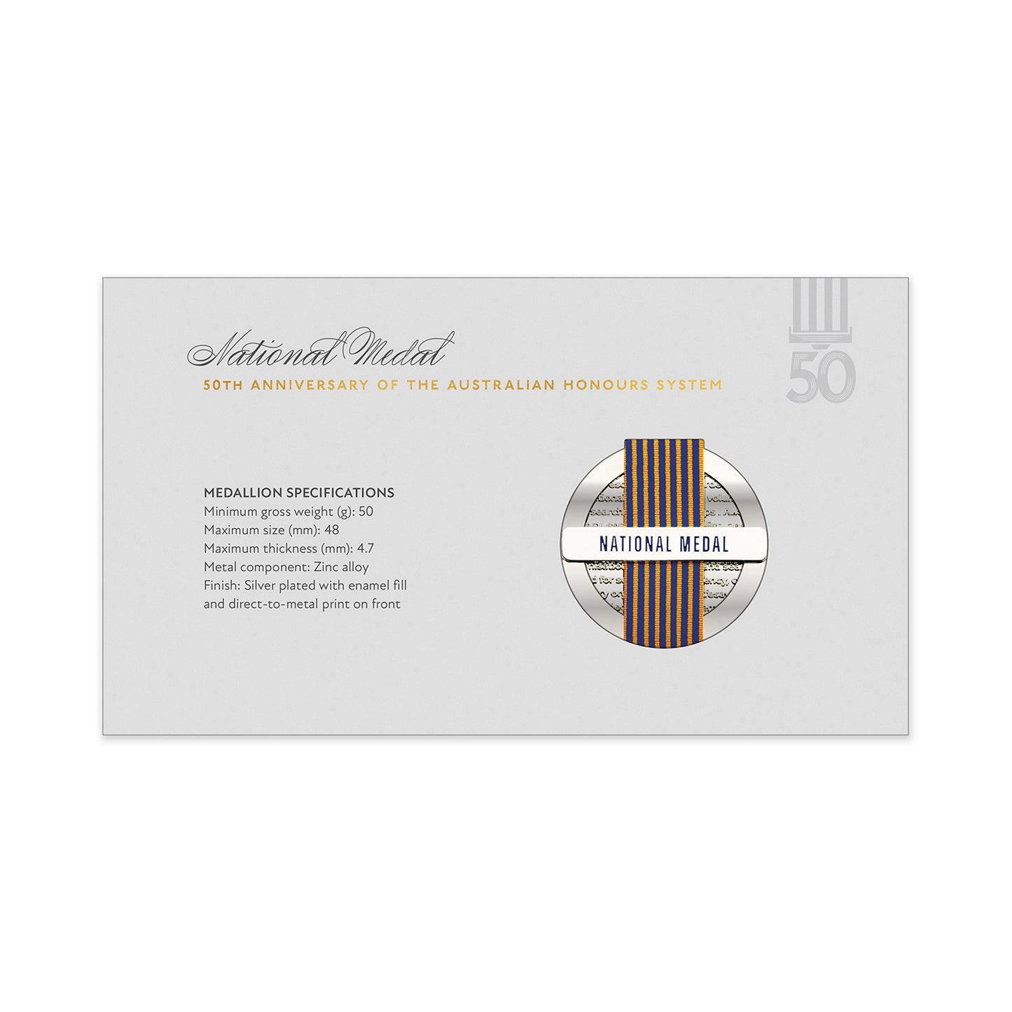 2025 PMC - 50 Years of Honours: Medallion Set