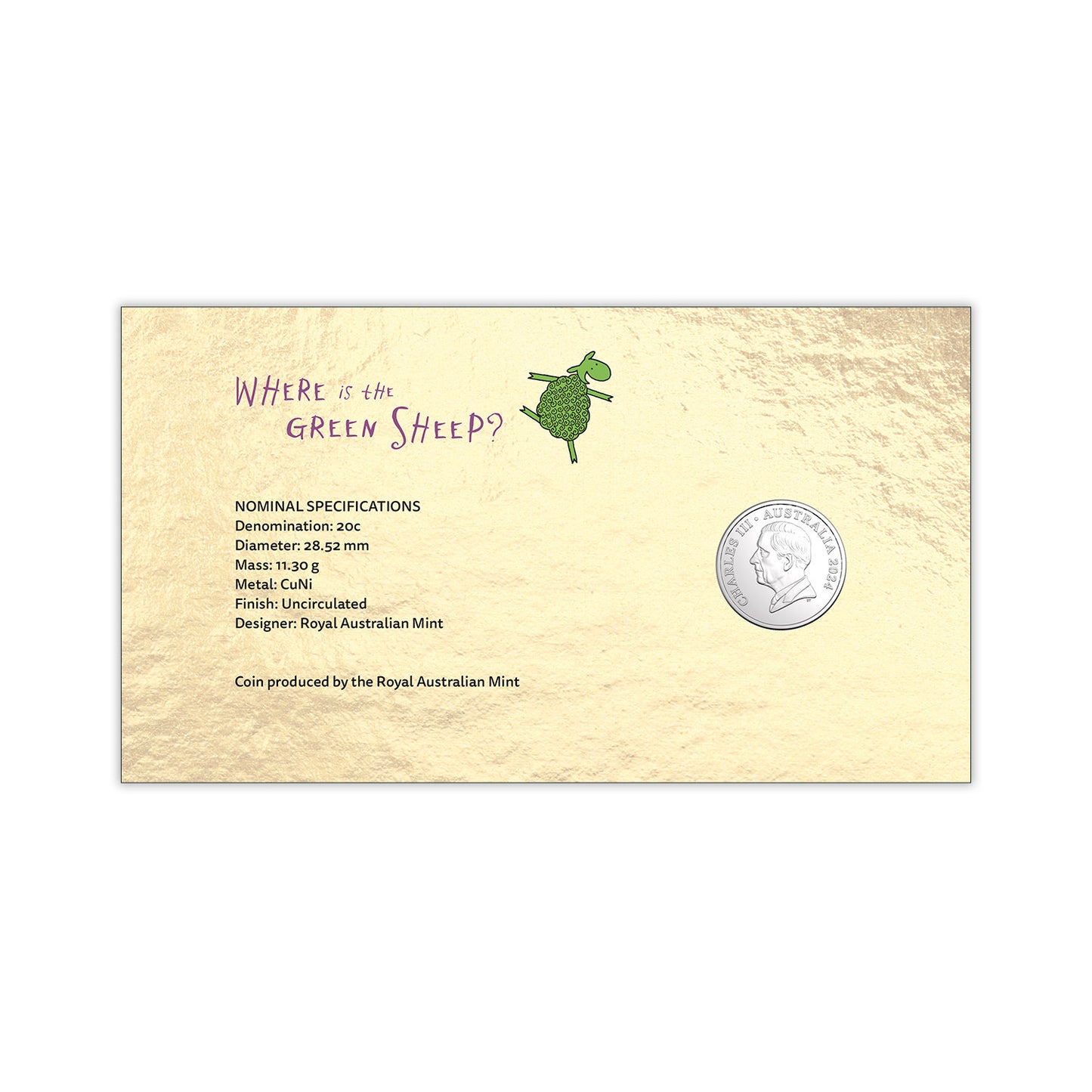 2024 PNC - Where is the Green Sheep? 20th Anniversary Postal Numismatic Cover