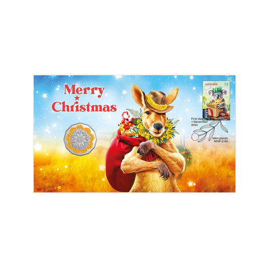 2024 PNC - Christmas 50c Festive Florals Postal Numismatic Cover