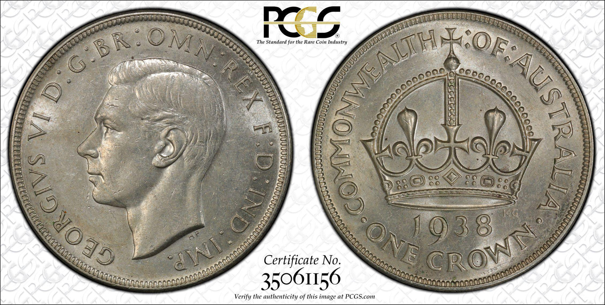 1938 (m) Australian Crown - Graded AU58 By PCGS - Loose Change Coins