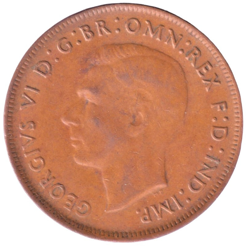 1943 Y. Australian Penny - Very Good - Perth Mint - readily available in low to mid grades - Loose Change Coins