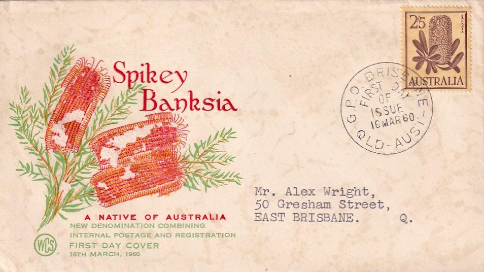 1960 Australian First Day Cover - 2/5 Banksia - Loose Change Coins