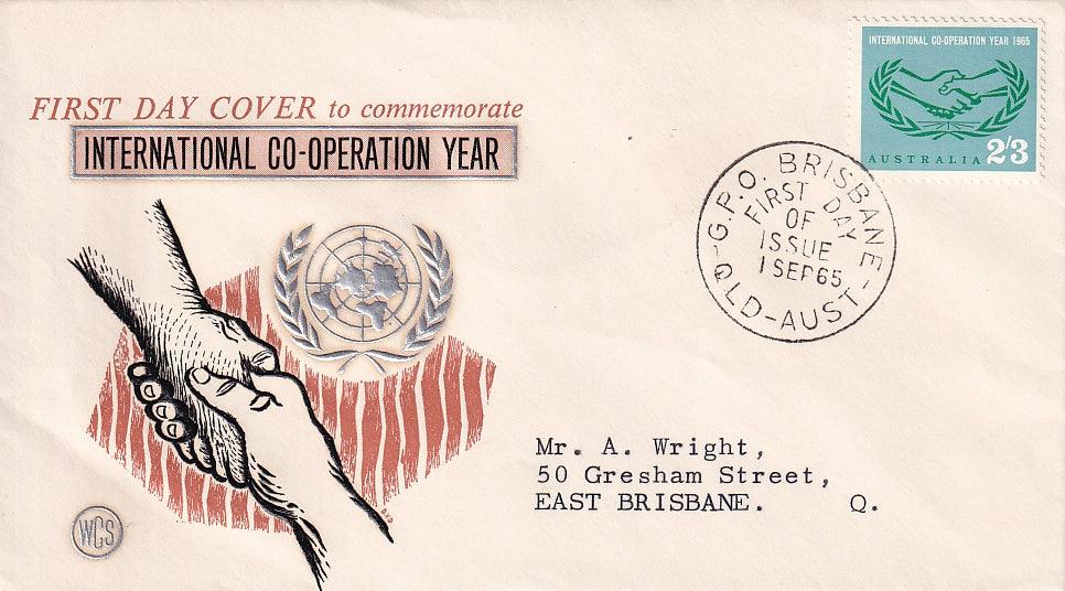 1965 Australian First Day Cover - International Co-Operation year - Loose Change Coins
