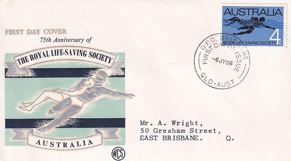 1966 Australian First Day Cover - 75th Anniversary of Life Saving - Loose Change Coins