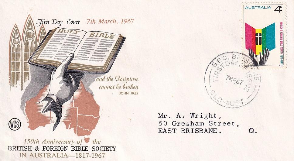 1967 Australian First Day Cover - Bible Society - Loose Change Coins