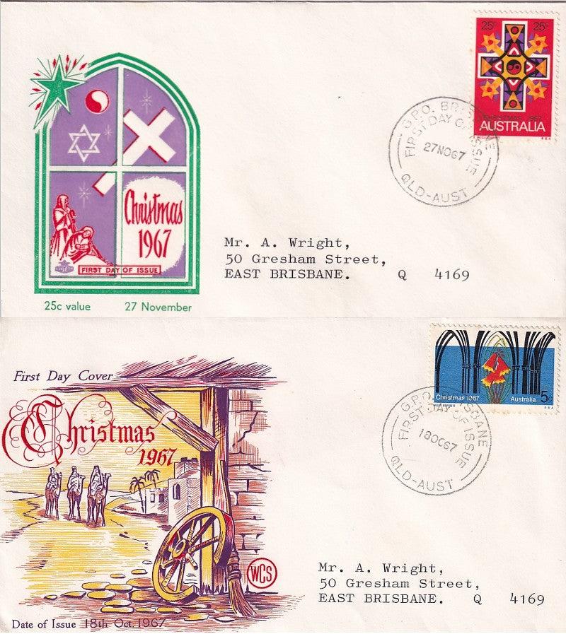 1967 Australian First Day Cover - Christmas Set (2) - Loose Change Coins