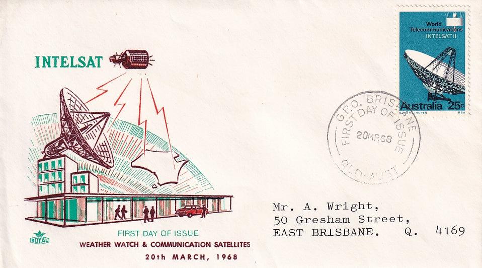1968 Australian First Day Cover - Intelsat II - Loose Change Coins