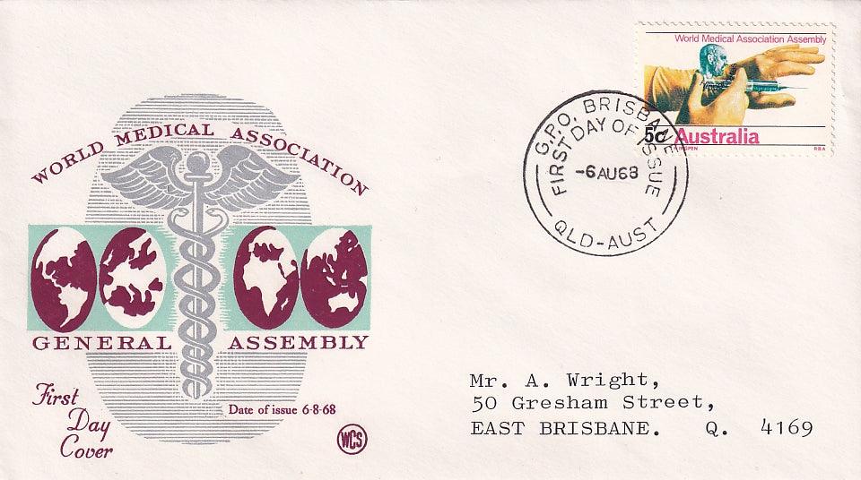 1968 Australian First Day Cover - World Medical Conference - Loose Change Coins