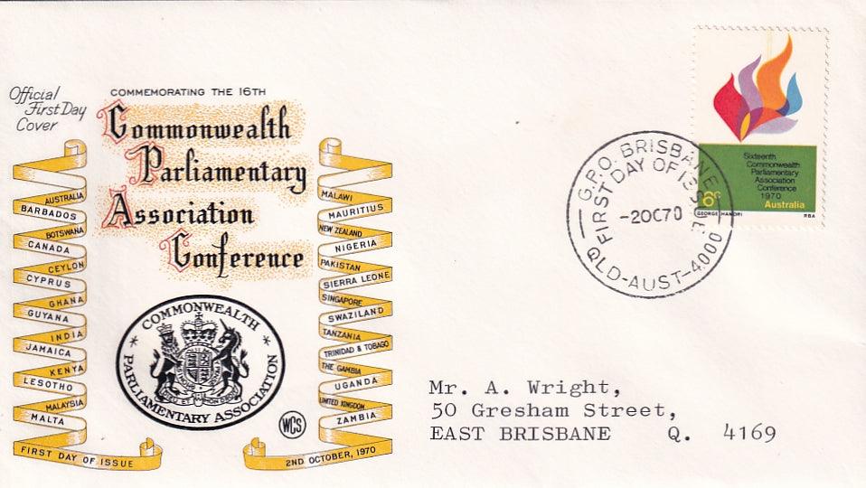 1970 Australian First Day Cover - Commonwealth Parliamentary Conference - Loose Change Coins