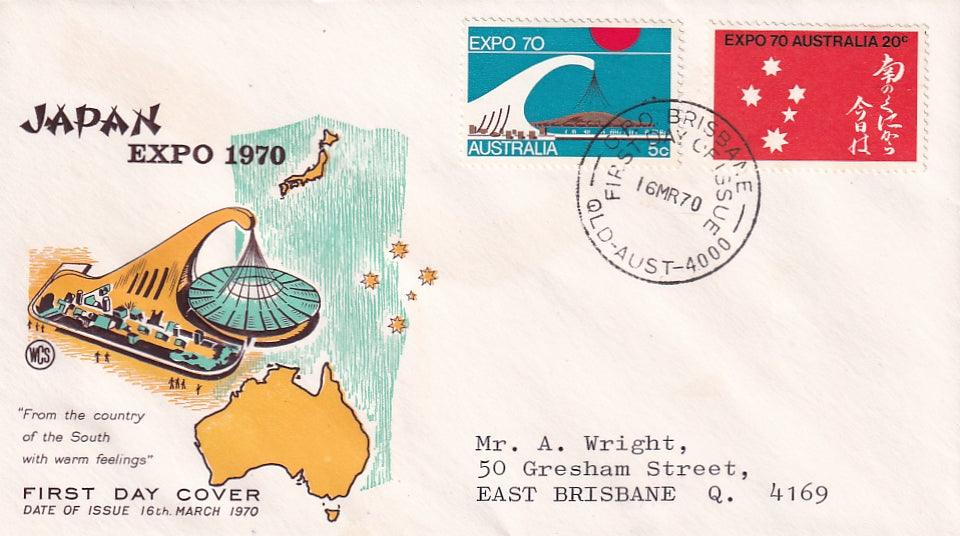 1970 Australian First Day Cover - World EXPO 70 - Osaka, Japan - Addressed (2) - Loose Change Coins