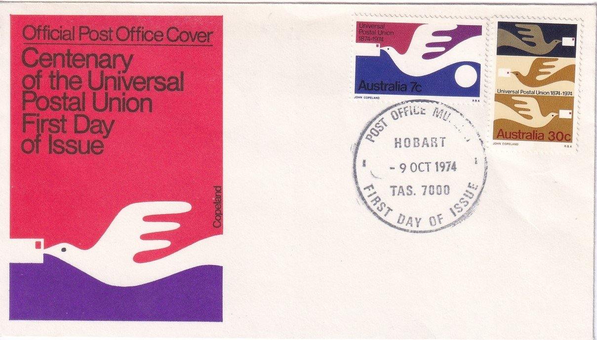 1974 Australian First Day Cover - Centenary of the Universal Postal Union - Cover #1 - Loose Change Coins
