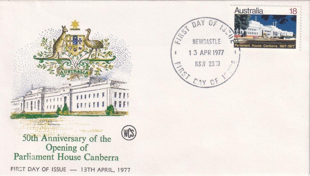 1977 Australian First Day Cover - 50th Anniversary Opening Parliament House Canberra 1927-1977 #2 - Loose Change Coins